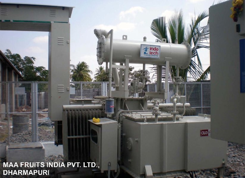 Installed transformer and high-tension panel at Maa Fruits India in Dharmapuri